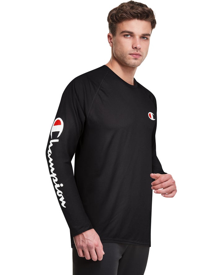 Champion Baselayer Crew - Miesten Mustat T-Paita - Suomi 9356124-PB